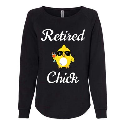 Womenss Retired Chick Funny Retirement Party Womens California Wash Sweatshirt