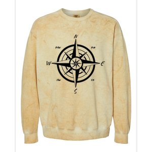 Wind Rose Compass Adventure Travelers Lover Colorblast Crewneck Sweatshirt