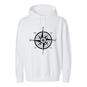 Wind Rose Compass Adventure Travelers Lover Garment-Dyed Fleece Hoodie