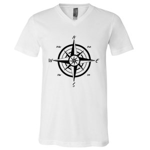 Wind Rose Compass Adventure Travelers Lover V-Neck T-Shirt