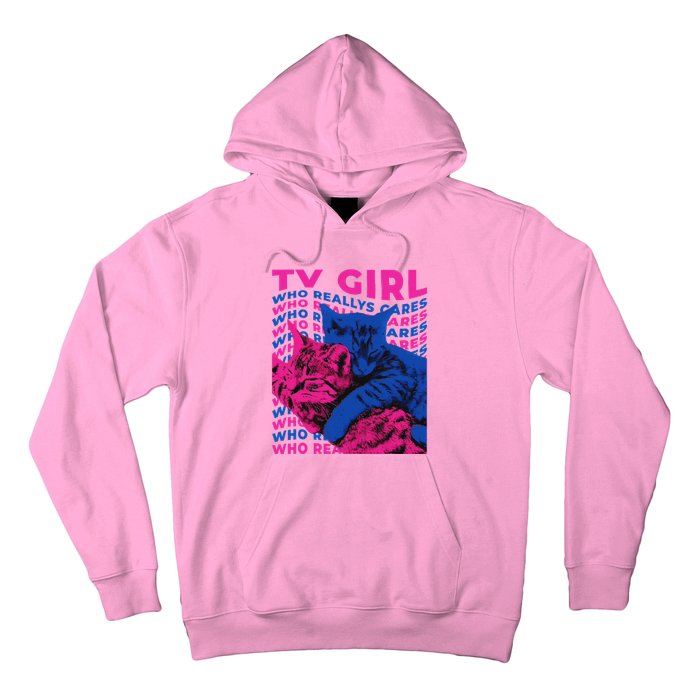 Who Really Cares Cat Tv Hoodie