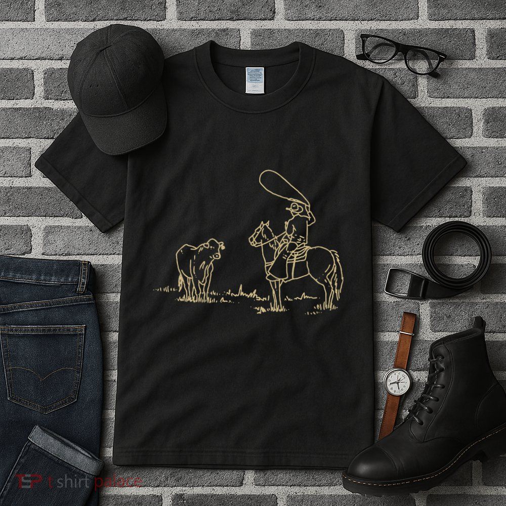 Western Rodeo Cowboy Roping Horse Riding Tall T-Shirt