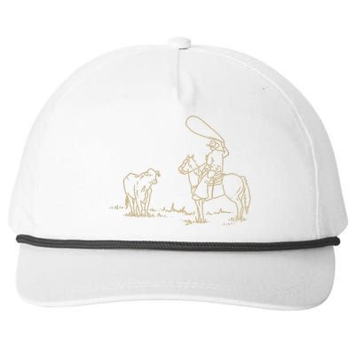 Western Rodeo Cowboy Roping Horse Riding Snapback Five-Panel Rope Hat