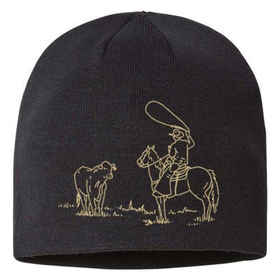 Western Rodeo Cowboy Roping Horse Riding Sustainable Beanie