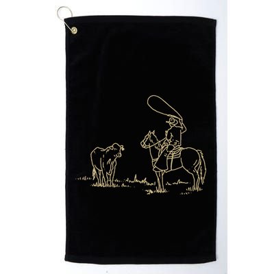 Western Rodeo Cowboy Roping Horse Riding Golf Towel