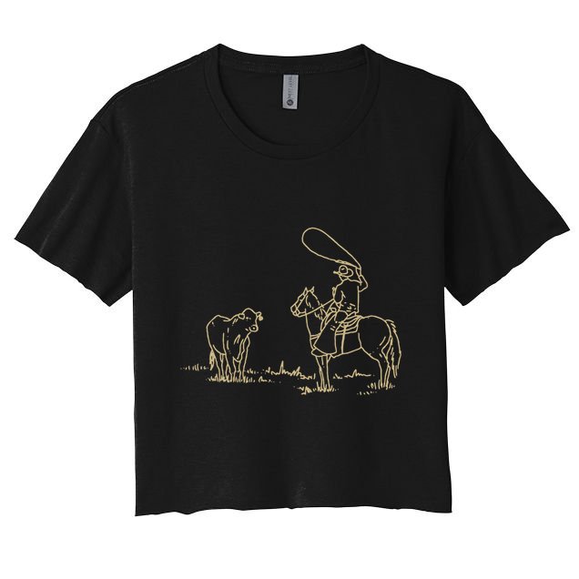 Western Rodeo Cowboy Roping Horse Riding Crop Top