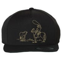 Western Rodeo Cowboy Roping Horse Riding Wool Snapback Cap