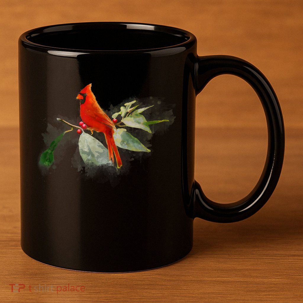 Wild Red Cardinal Bird 11oz C Handle Ceramic Mug