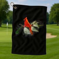 Wild Red Cardinal Bird Golf Towel