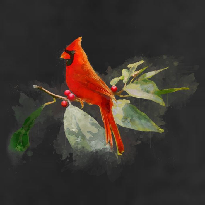 Wild Red Cardinal Bird Golf Towel
