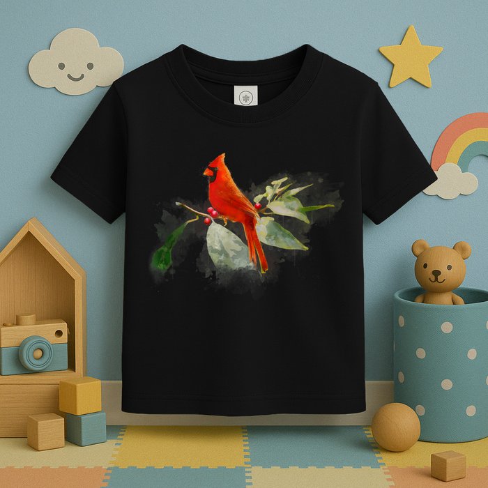 Wild Red Cardinal Bird Toddler T-Shirt