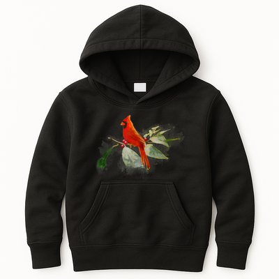 Wild Red Cardinal Bird Kids Hoodie