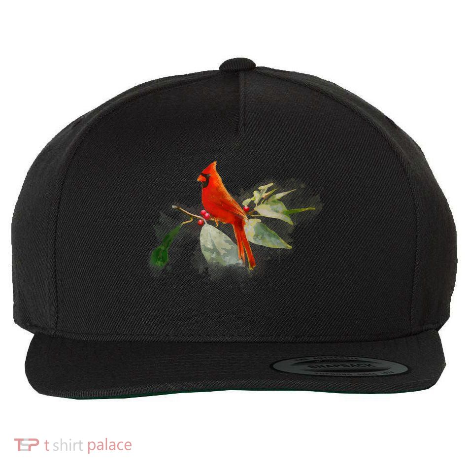 Wild Red Cardinal Bird Wool Snapback Cap