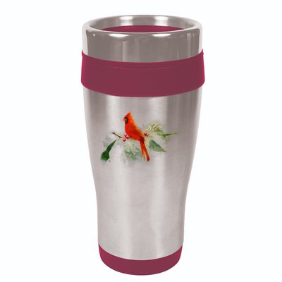 Wild Red Cardinal Bird 16oz Travel Tumbler