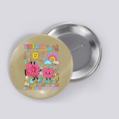 Women Retro Donut Stress Just Do Your Best Staar Testing Button