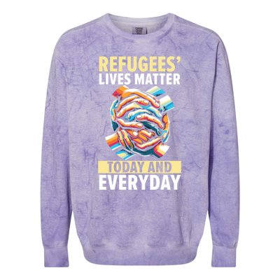 World Refugee Day Evacuee Immigrant Emigrant Gift Colorblast Crewneck Sweatshirt