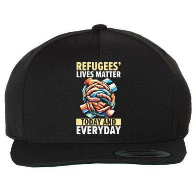 World Refugee Day Evacuee Immigrant Emigrant Gift Wool Snapback Cap