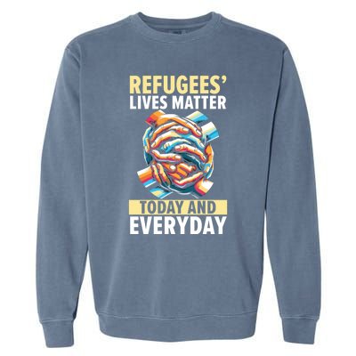 World Refugee Day Evacuee Immigrant Emigrant Gift Garment-Dyed Sweatshirt