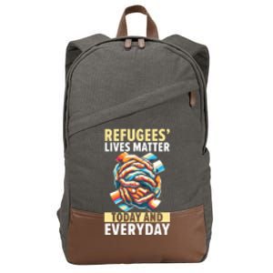 World Refugee Day Evacuee Immigrant Emigrant Gift Cotton Canvas Backpack