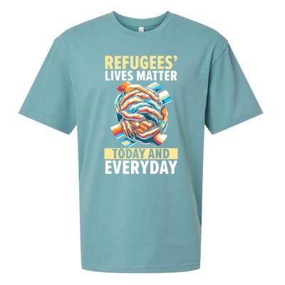 World Refugee Day Evacuee Immigrant Emigrant Gift Sueded Cloud Jersey T-Shirt