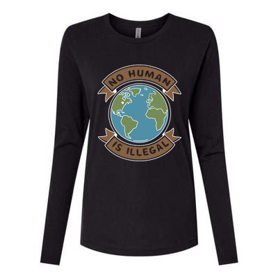 World Refugee Day No Hu Is Illegal Funny Gift Womens Cotton Relaxed Long Sleeve T-Shirt