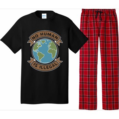 World Refugee Day No Hu Is Illegal Funny Gift Pajama Set