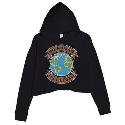 World Refugee Day No Hu Is Illegal Funny Gift Crop Fleece Hoodie