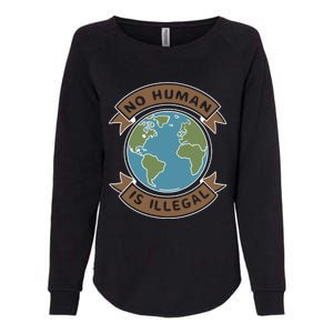 World Refugee Day No Hu Is Illegal Funny Gift Womens California Wash Sweatshirt