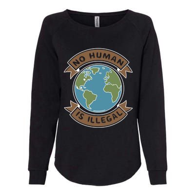 World Refugee Day No Hu Is Illegal Funny Gift Womens California Wash Sweatshirt