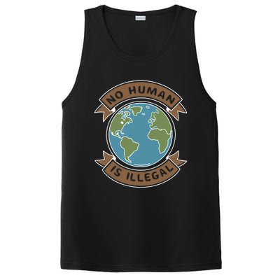 World Refugee Day No Hu Is Illegal Funny Gift PosiCharge Competitor Tank