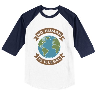 World Refugee Day No Hu Is Illegal Funny Gift Baseball Sleeve Shirt