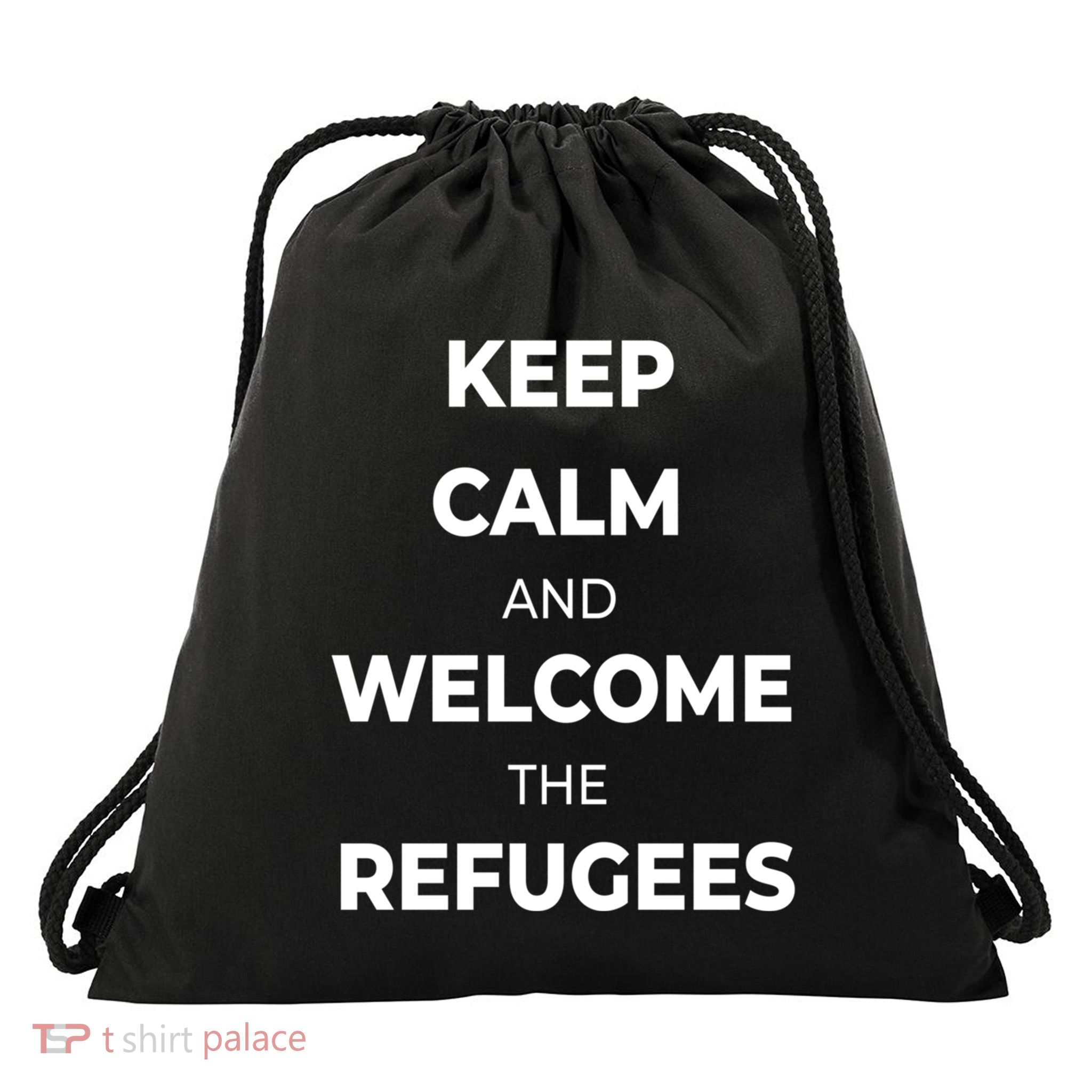 World Refugee Day Welcome Refugees Supportive Message Gift Drawstring Bag