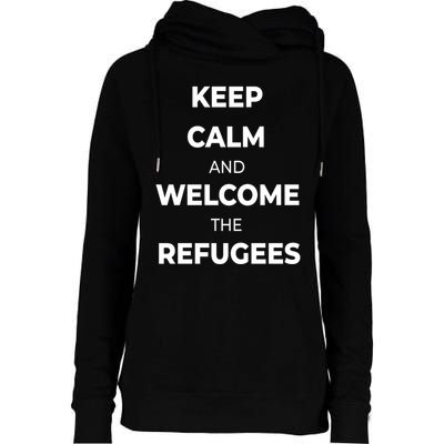 World Refugee Day Welcome Refugees Supportive Message Gift Womens Funnel Neck Pullover Hood