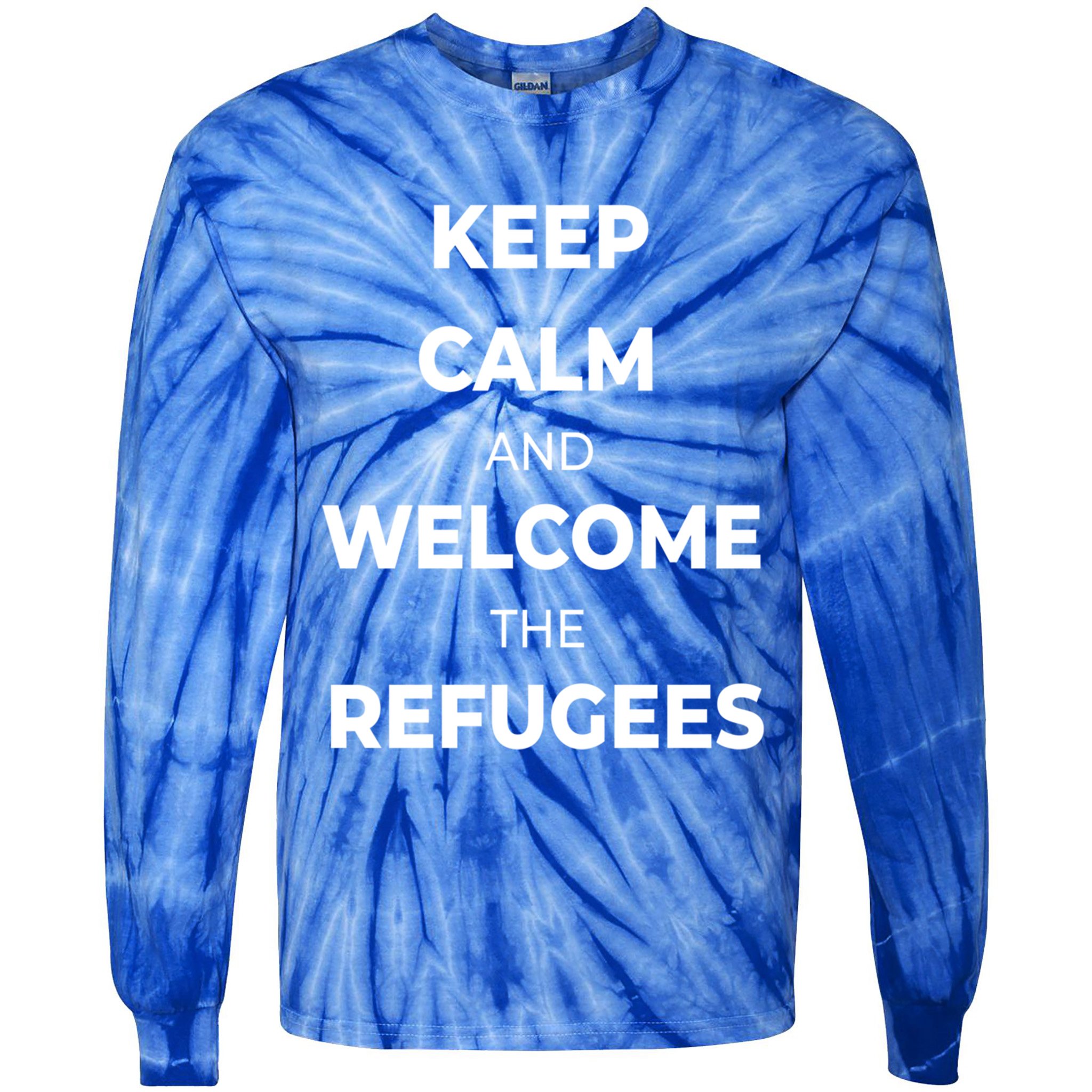 World Refugee Day Welcome Refugees Supportive Message Gift Tie-Dye Long Sleeve Shirt