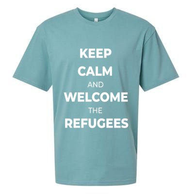 World Refugee Day Welcome Refugees Supportive Message Gift Sueded Cloud Jersey T-Shirt
