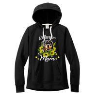 Wo Rottie Dog Mom Mother's Day Sunflower Rottweiler Mom Women's Fleece Hoodie