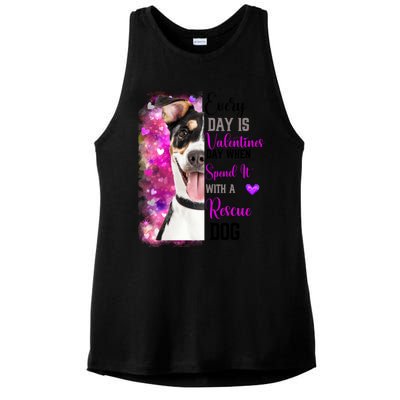 Wo Rescue Dog Dog Valentines Day Mom Dogs Funny Gift Ladies PosiCharge Tri-Blend Wicking Tank