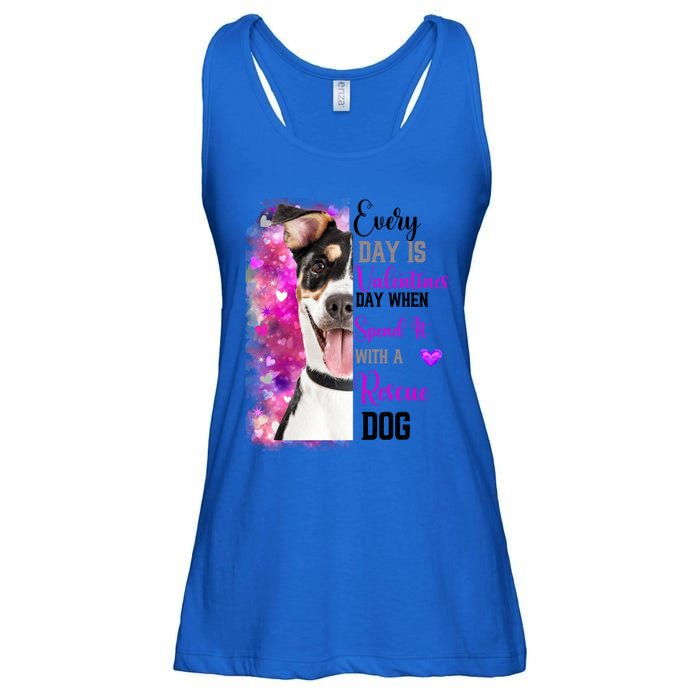 Wo Rescue Dog Dog Valentines Day Mom Dogs Funny Gift Ladies Essential Flowy Tank