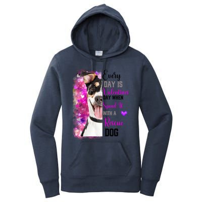 Wo Rescue Dog Dog Valentines Day Mom Dogs Funny Gift Women's Pullover Hoodie