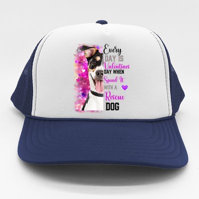 Wo Rescue Dog Dog Valentines Day Mom Dogs Funny Gift Trucker Hat