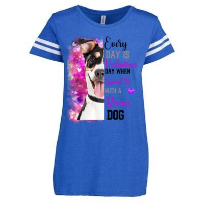 Wo Rescue Dog Dog Valentines Day Mom Dogs Funny Gift Enza Ladies Jersey Football T-Shirt