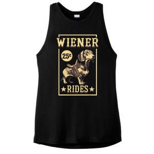 Wiener Rides Dachshund Lover Doxie Weiner Weenie Dog Owner Ladies PosiCharge Tri-Blend Wicking Tank