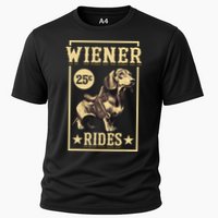 Wiener Rides Dachshund Lover Doxie Weiner Weenie Dog Owner Cooling Performance Crew T-Shirt