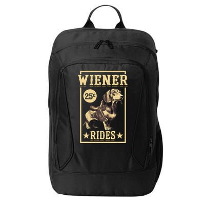 Wiener Rides Dachshund Lover Doxie Weiner Weenie Dog Owner City Backpack