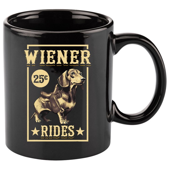 Wiener Rides Dachshund Lover Doxie Weiner Weenie Dog Owner 11oz C Handle Ceramic Mug