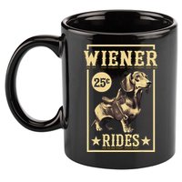 Wiener Rides Dachshund Lover Doxie Weiner Weenie Dog Owner 11oz C Handle Ceramic Mug