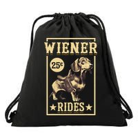 Wiener Rides Dachshund Lover Doxie Weiner Weenie Dog Owner Drawstring Bag