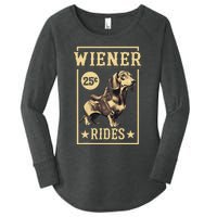 Wiener Rides Dachshund Lover Doxie Weiner Weenie Dog Owner Women's Perfect Tri Tunic Long Sleeve Shirt