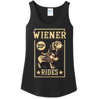 Wiener Rides Dachshund Lover Doxie Weiner Weenie Dog Owner Ladies Essential Tank