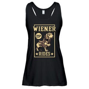 Wiener Rides Dachshund Lover Doxie Weiner Weenie Dog Owner Ladies Essential Flowy Tank